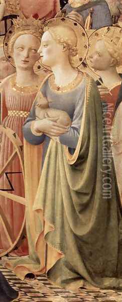 Coronation of the Virgin (detail 2) 1434 Oil Painting - Angelico Fra