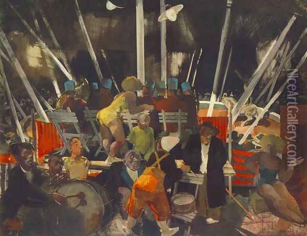 Cirkusz, 1935 Oil Painting - Vilmos Aba-Novak