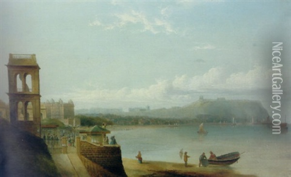 Scarborough Bay From The Promenade Oil Painting - Henry Redmore