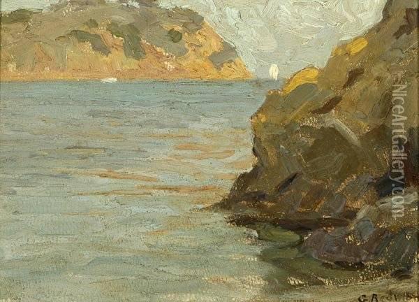 Island View With Sailboat Oil Painting - Granville Redmond