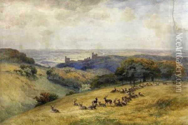 View Of Peckforton Castle Oil Painting - John Steeple