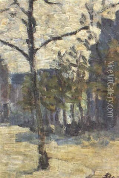 Les Tuileries En Hiver Oil Painting - Louis Hayet