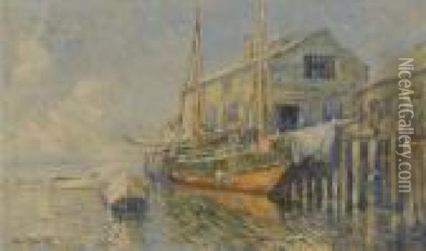 Province Town Pier Oil Painting - Arthur Vidal Diehl