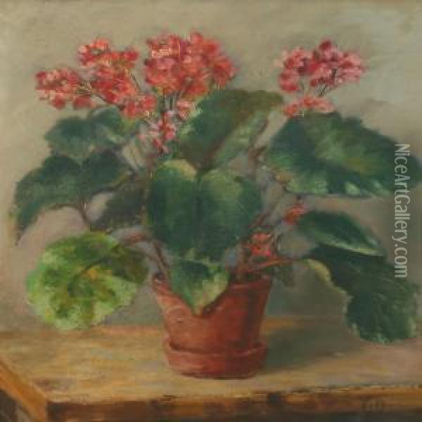 Flowers In A Pot Oil Painting - Caroline Van Deurs