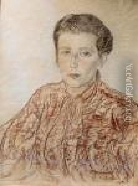 Portret Kobiety (1935) Oil Painting - Stanislaw Ignacy Witkiewicz-Witkacy