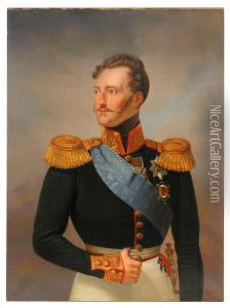 Portrait Of Emperor Nicholas I Oil Painting - Franz Krutger