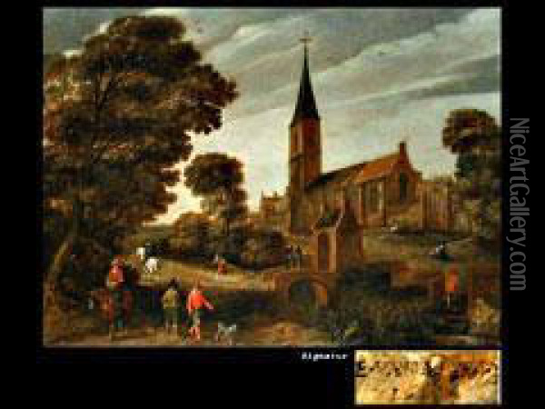 Dorfansicht Oil Painting - Esaias Van De Velde