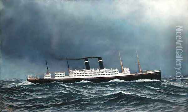 The Steamship Lapland Oil Painting - Antonio Jacobson