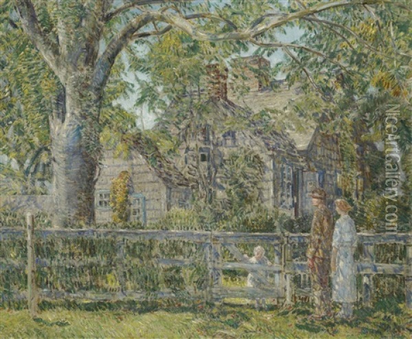 Old Mulford House, East Hampton Oil Painting - Childe Hassam