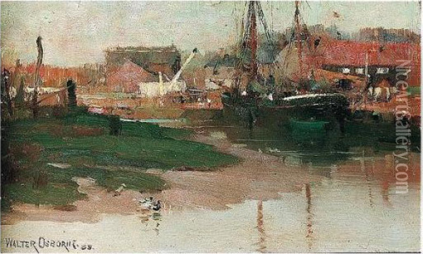 On The Quay At Rye, Sussex Oil Painting - Walter Frederick Osborne