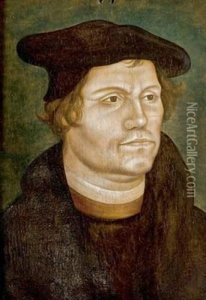 Portrait De Luther Oil Painting - Lucas The Younger Cranach