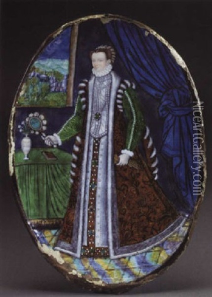 Portrait Of Elisabeth Of Austria Oil Painting - Leonard Limosin