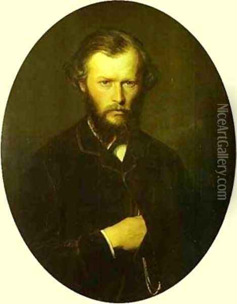 Portrait Of Nikolai Lanin 1869 Oil Painting - Vasily Perov