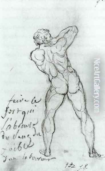 Study After Michelangelo 1790 Oil Painting - Jacques Louis David