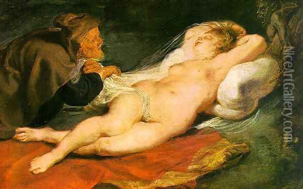 Angelica and the Hermit 1630s Oil Painting - Peter Paul Rubens