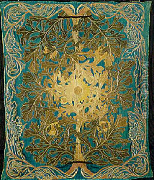 Marigold Coverlet Oil Painting - William Morris