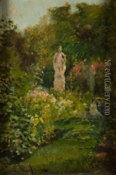 Pareja En El Jardin Oil Painting - Eliseo Meifren y Roig