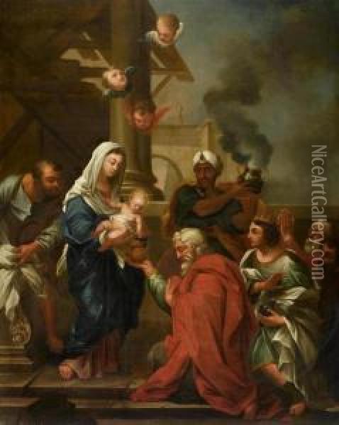 Anbetung Der Heiligen Drei Konige. Oil Painting - Michele Da Parma (see Rocca)