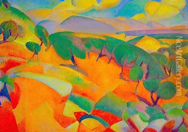 Mallorca Mountains Oil Painting - Leo Gestel