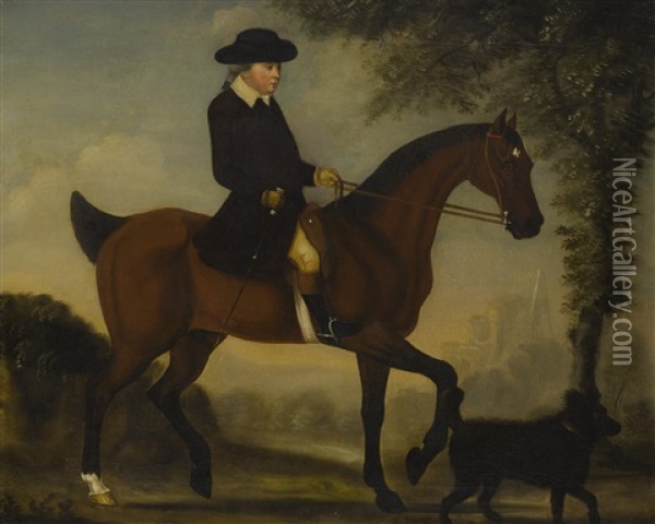 A Country Squire On A Bay Horse Oil Painting - Thomas Spencer