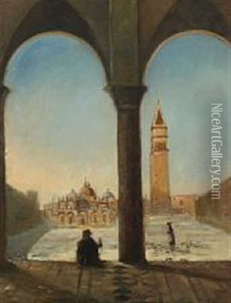 Piazza San Marco In Venice Oil Painting - David Jacobsen