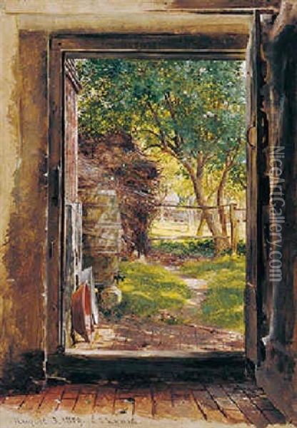 A Sunny Peep, Oxford Oil Painting - Charles James Lewis