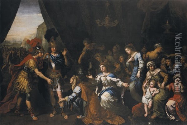 The Family Of Darius Before Alexander The Great (collab. W/studio) Oil Painting - Pierre Mignard the Elder