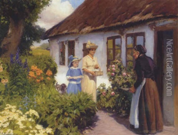 Gamle Lines Fodselsdag Oil Painting - Hans Andersen Brendekilde