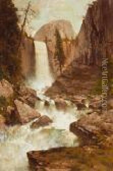 Vernal Fall, Yosemite Oil Painting - Thomas Hill