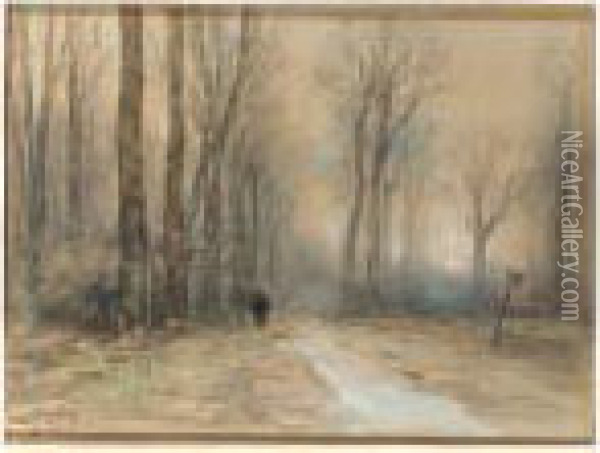 A Wanderer In The Haagsche Bos Oil Painting - Louis Apol
