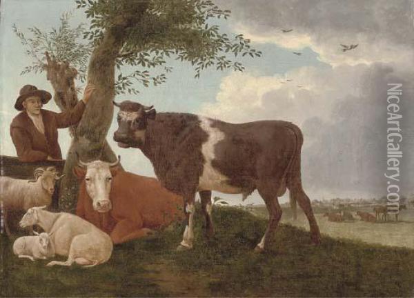 The Bull Oil Painting - Paulus Potter