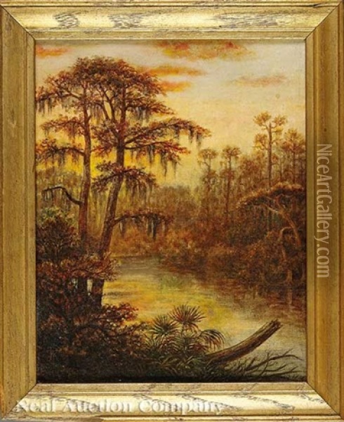 Bayou Castaing, Mandelville, Louisiana Oil Painting - Philippe Regis de Trobriand