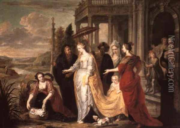 The Finding Of Moses Oil Painting - Willem van Herp the Elder