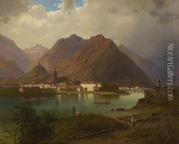 Blick Auf Schwaz Oil Painting - Ferdinand Lepie