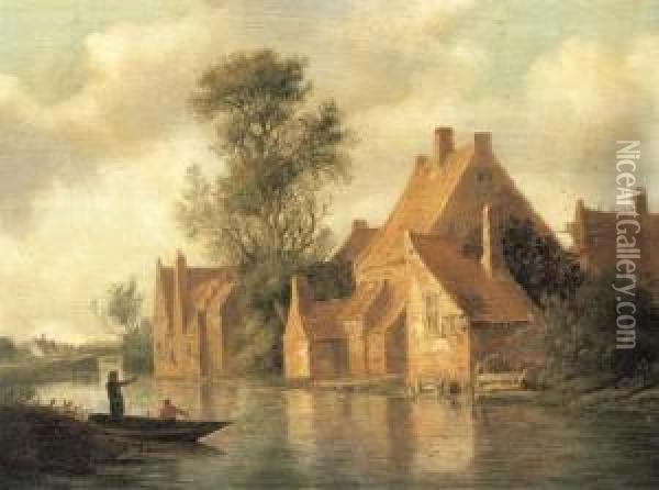 A River Landscape Oil Painting - Pieter de Neyn
