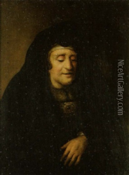 Portrat Einer Dame Mit Schwarzem Schleier Oil Painting - Christian Wilhelm Ernst Dietrich