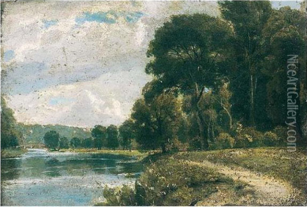 The Thames At Richmond Oil Painting - Frederick Waters Watts