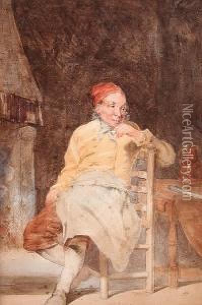 Portrait Of A Barkeep Oil Painting - John Hamilton Mortimer