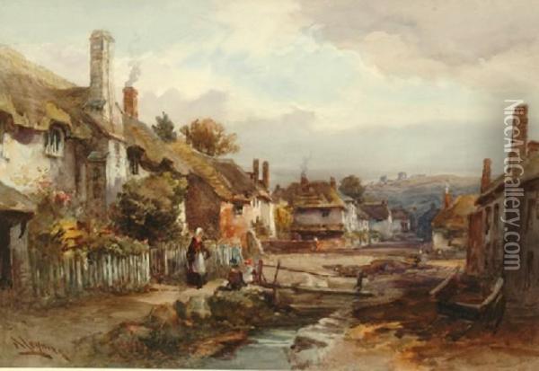 Devon Village Oil Painting - Alfred Leymann
