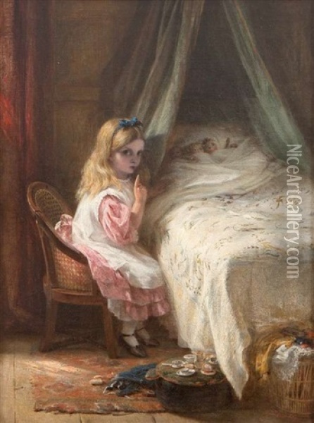 Don't Wake The Dolls Oil Painting - George Bernard O'Neill