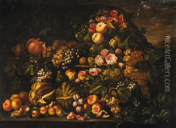 Nature Morte Aux Fruits Oil Painting - Emilie Preyer