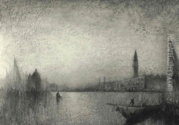 Venetian Canal Scene Oil Painting - George Henry Bogert