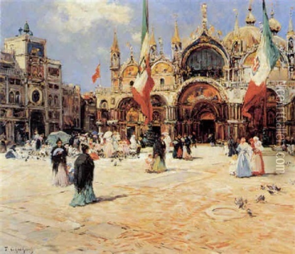Piazza San Marco Oil Painting - Fernand Marie Eugene Legout-Gerard