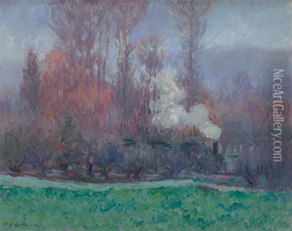 Le Train A Giverny Oil Painting - Theodore Earl Butler