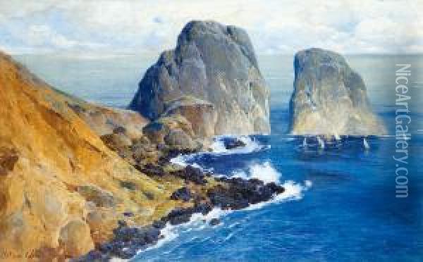 Capri, Skaly Faraglioni Oil Painting - Tadeusz Popiel
