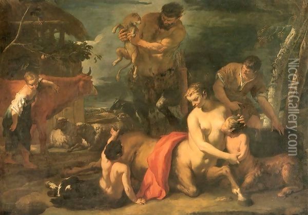 Family of Centaurs Oil Painting - Sebastiano Ricci
