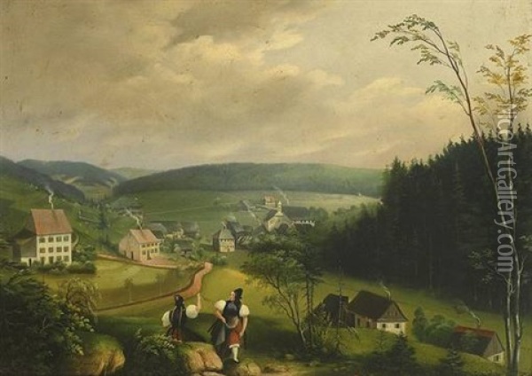 Bierwirt In Friedenweiler Oil Painting - Nikolaus Ganter