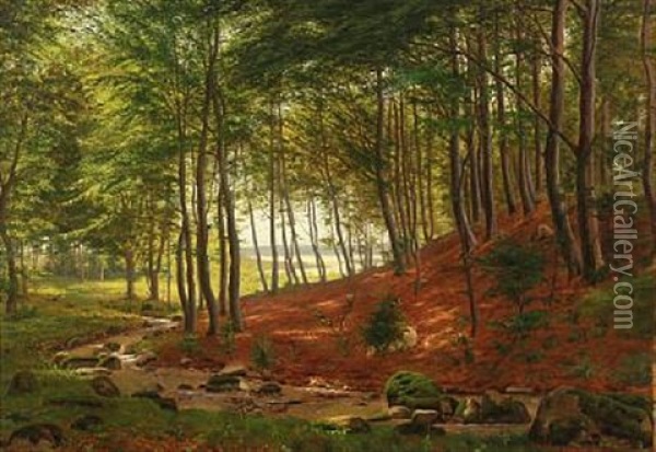 Forest Scape Oil Painting - Vilhelm Groth