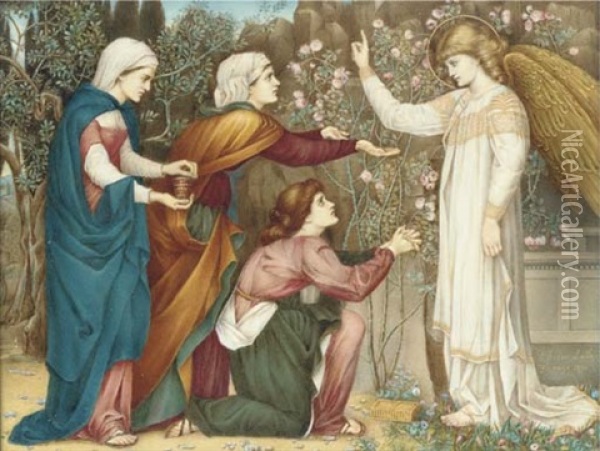 Why Seek Ye The Living Among The Dead? (after John Roddam Spencer Stanhope) Oil Painting - A. Corsi Lalli