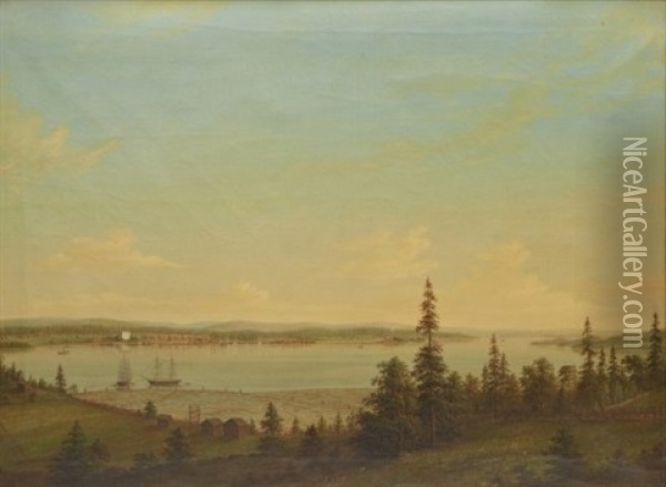 Klingerfjarden, Timra Oil Painting - Albert Blombergsson